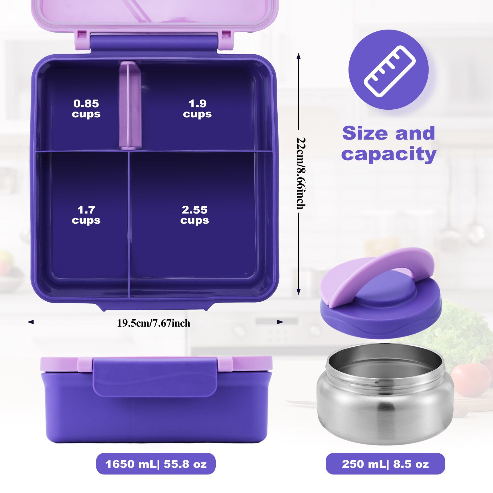 Lancheira de quatro grades com - Food Storage Utensils avaliação e preço