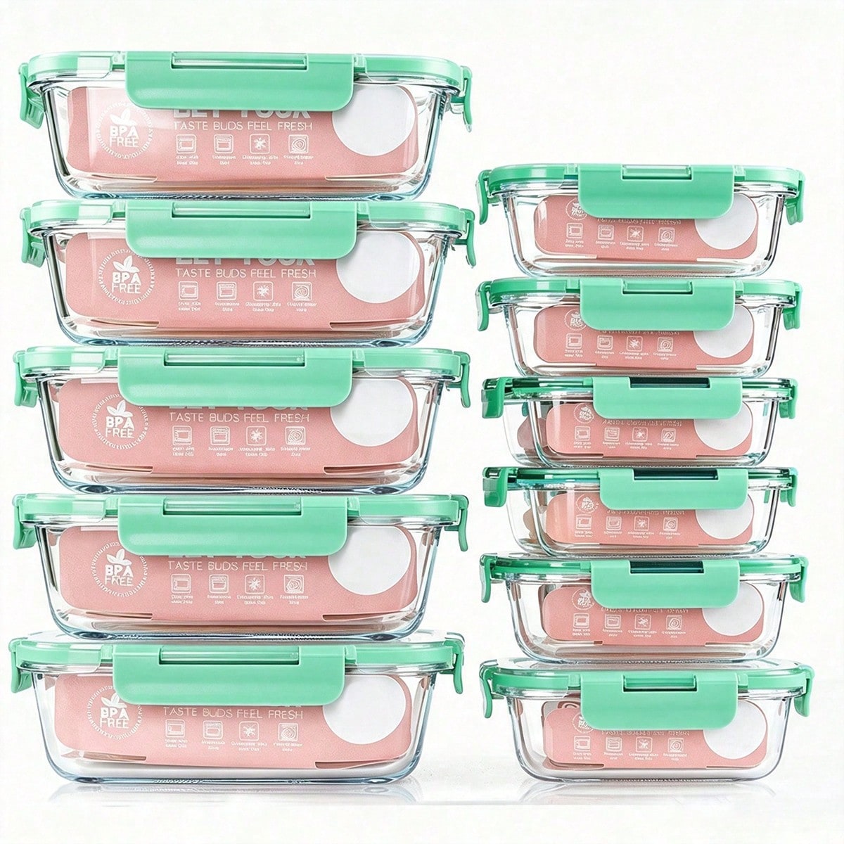 Conjunto de 10 Recipientes de  - Food Storage Glass avaliação e preço
